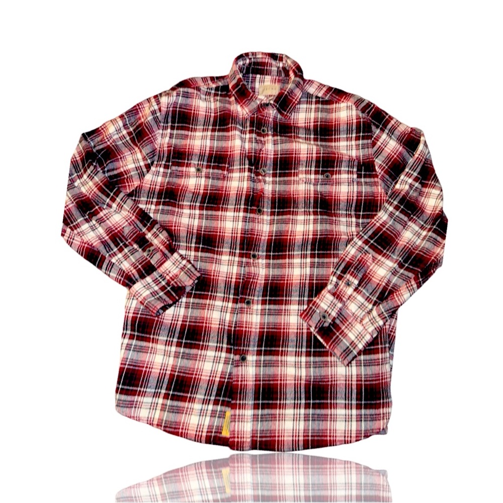 JACHS: Mens Fashionable Heavy Button Up Flannel Shirt: Large: GUC